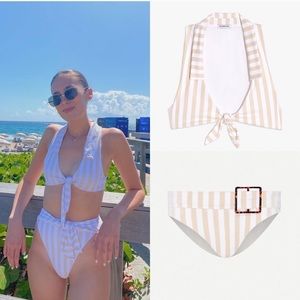 NWT WeWoreWhat Striped Salerno & Annie Bikini Set